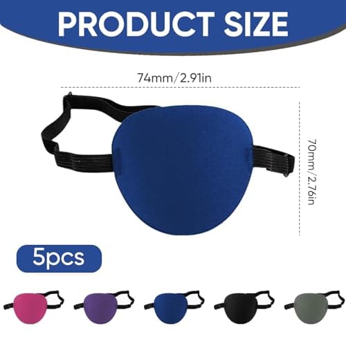 5 Pack Eye Patches for Adults, Soft Silk 3D Concave Eye Cover — view 2