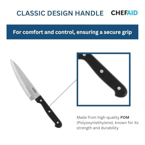 Chef Aid Utility Knife in Black – Stainless Steel Blade, Ergonomic Handle, Dishwasher Safe, Perfect for Everyday Food Prep — view 3