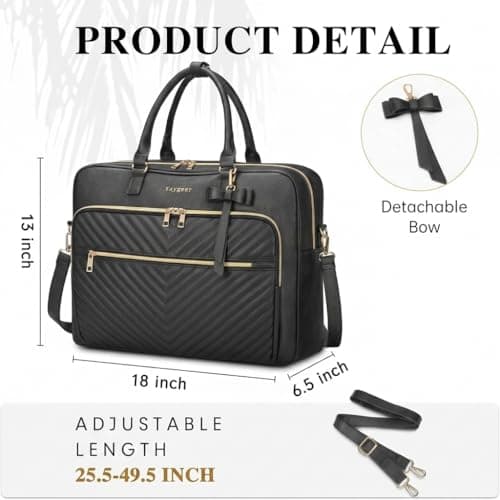 Taygeer Tote bags for women, Convertible Leather Quilted Tote Bag — view 4