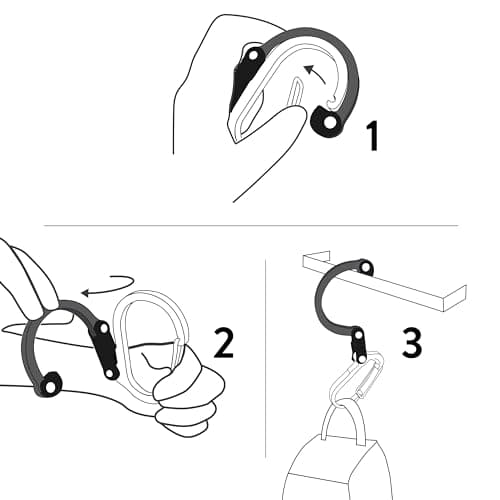 HEROCLIP GEAR AID Medium - Carabiner Clip, Hook & Hang Camping Accessories, Handbag, Purse or Backpack, Baby Pushchair Pram Hanger, Multifunctional Gadget for Fishing, Hiking & Travel — view 4