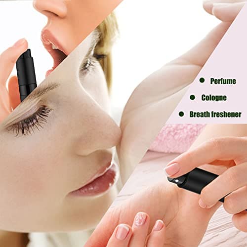 IRON BILL 8ML Mini Atomizer Perfume Travel (Matte Black&Silver&Pink) Refillable Bottle Portable Spray Bottle for Cologne and Perfume (3pcs) — view 4