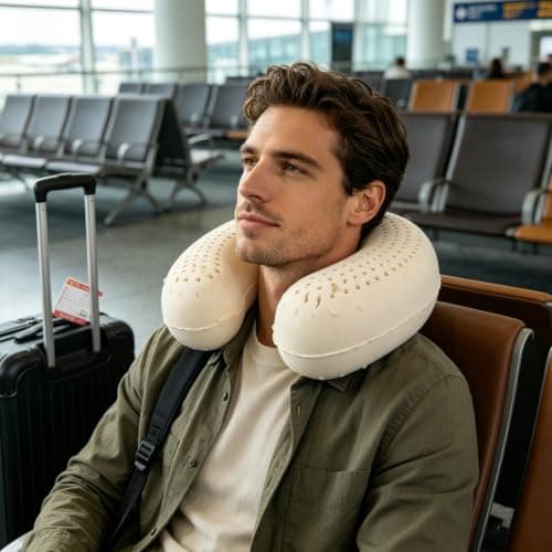 OSOLADY U Shaped Neck Pillow Natural Latex Ergonomic Neck Support Pillow — view 5