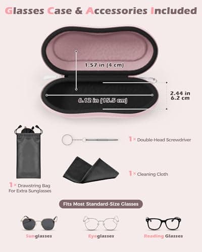 ProCase Sunglasses Case, Hard Shell Glasses Case for Men Women -Lightpink — view 2