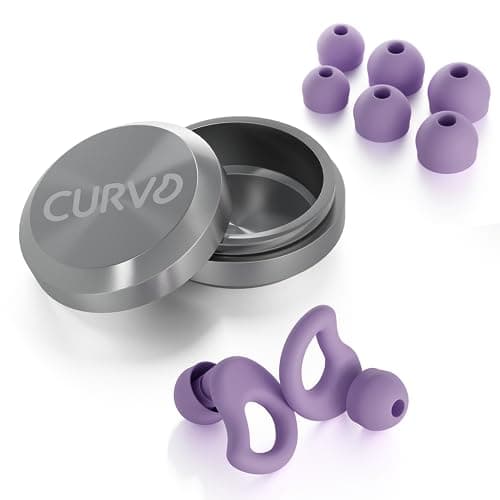 CURVD Everyday Earplugs – Ultra Soft, Customizable Sleep, Travel, Sensitivity, Noise Protection, for Sound Canceling Isolation, up to -30dB Reduction, NRR 15, Reusable and Sustainable (Purple) — view 2