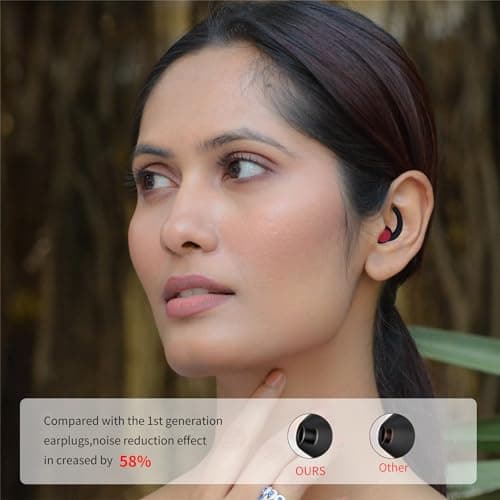 Ear Plugs for Sleep Noise Reduction, Soft Comfortable 2-Pack Silicone Ear Plug for Sleeping 28dB Noise Cancelling Hearing Protection Earplugs for Sleep, Airplane Travel (Blue, S/L) — view 5