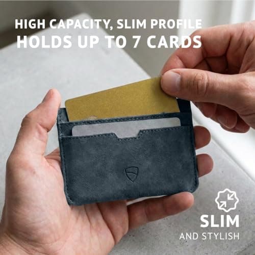 Vaultskin MOORGATE Slim Leather Credit Card Holder, RFID Wallet (Teal) — view 5