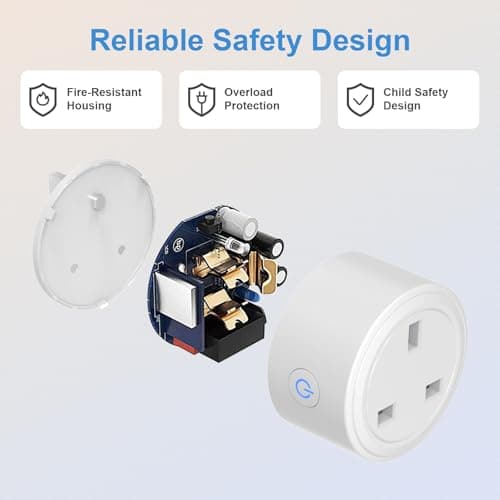 SURFOU Smart Plug WiFi Socket with Energy Monitoring, Timer & Schedule, App Remote Control, Voice Control Compatible with Alexa, Google Home and SmartThings, Mini Smart Plug, 13A , 2 Pack — view 2