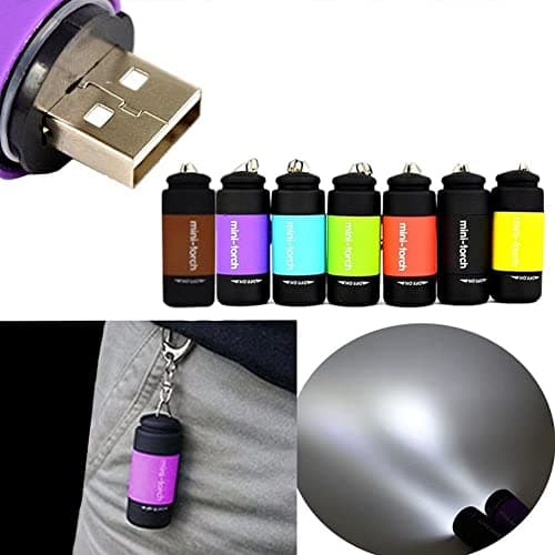 Cussity Small Torch, 7 Packs USB Mini Keyring LED Torch Rechargeable — view 6