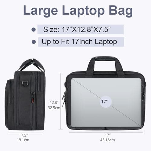 VANKEAN Laptop Briefcase Men 17 Inch Laptops Messenger Bag Travel Business — view 4