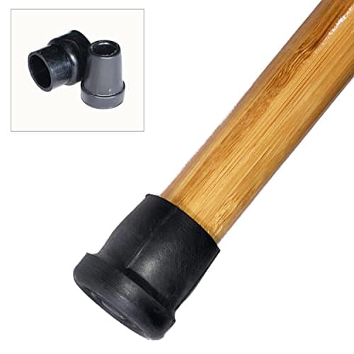 Traditional Bamboo Wood Walking Stick For Men And Women,Walking Cane For Seniors With A Crook Handle And Non-slip Foot Mats — view 5