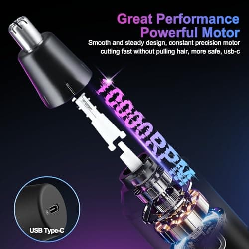 USB-C Nose Hair Trimmer for Men, Painless & Precision,Compact and Powerful — view 4