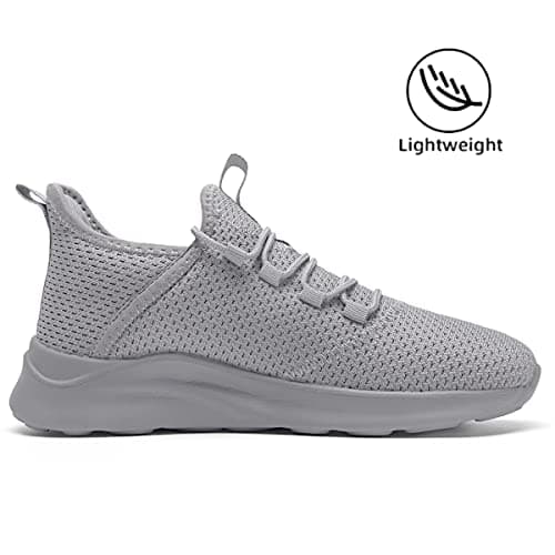 FUJEAK Women Shoes Trainers Running Walking Slip on Women Gym Comfortable Shoes Fitness Outdoor Sports Jogging Sneakers Casual Mesh Lightweight Breathable Light Grey Size 5.5 UK — view 2