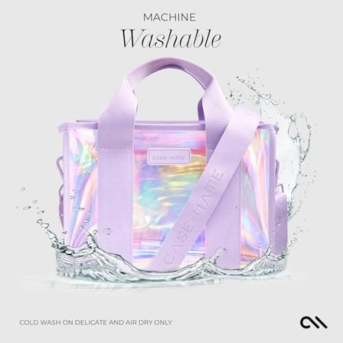 Case-Mate Soap Bubble Mini Beach Tote - Iridescent Beach Bag with Crossbody Strap for Women - Waterproof, Tip-Proof, Foldable & Washable - Tote Bag for Pool, Travel and Vacation - Small — view 6