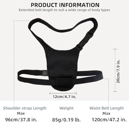 Mervokl Hidden Chest Pocket Waist Bag Anti Theft Crossbody Bag with Removable Belt and Skin-Friendly Back Provides Space for Passports, Credit Cards, Cash — view 5