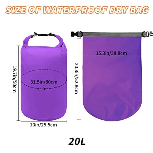 Desoto 2 Pcs Dry Bags Waterproof Dry Sack Boat Dry Bag Set (20L Purple) — view 2