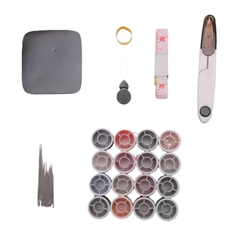 Rengue Magnetic Sewing Kit Portable Needle and Thread Kit with 20 Needles 16 Spools Compact 40 Piece Organizer for Student Dorm Travel Home Emergency Repair Beginners