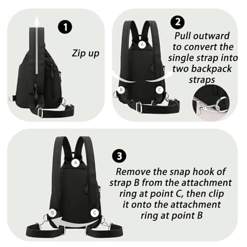 KFSCIP Anti Theft Backpack, Crossbody Bag, Anti Theft Bags for Women, Anti Theft Crossbody Bag Women, Mini Backpack, Antitheft Backpack Womens, Travel Tote Bags for Women, 20 cm Width 12 cm Depth — view 6