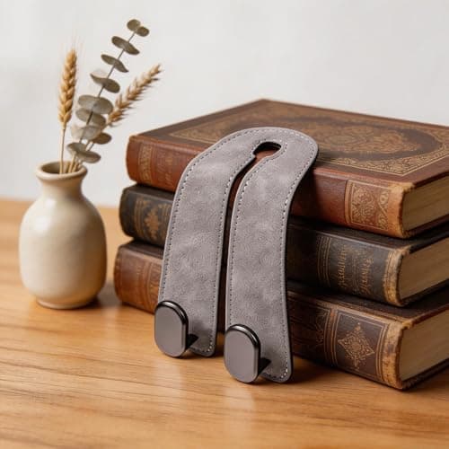 Purse Hook for Car - Double Metal Universal PU Leather Organizers | Car Seat Hooks | for Travel Road Trip Daily Driving Summer Camping Commute Picnic Vacation Outdoor Business — view 5