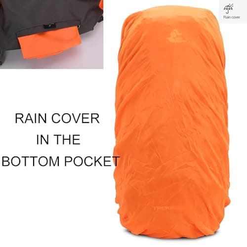 Bseash 60L Waterproof Lightweight Hiking Backpack with Rain Cover,Outdoor Sport Travel Daypack for Climbing Camping Touring (Army Green) — view 4