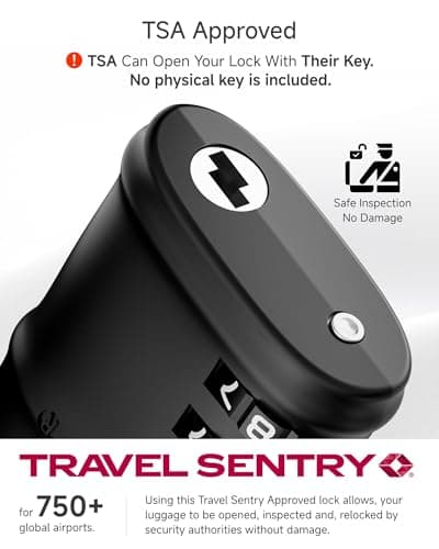 LUGGEX Suitcase Locks, Luggage Locks, TSA Approved Luggage Locks,Charcoal,2 — view 6