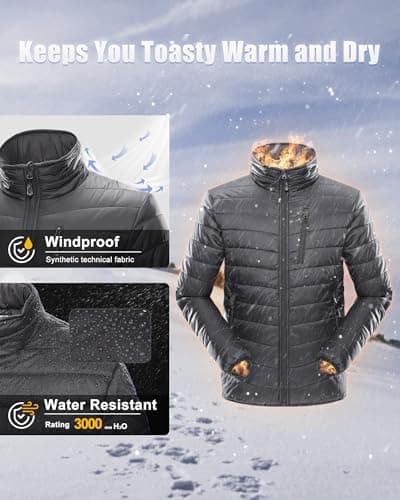 33,000ft Men's Puffer Jacket Packable Water resistant Quilted Jacket — view 4