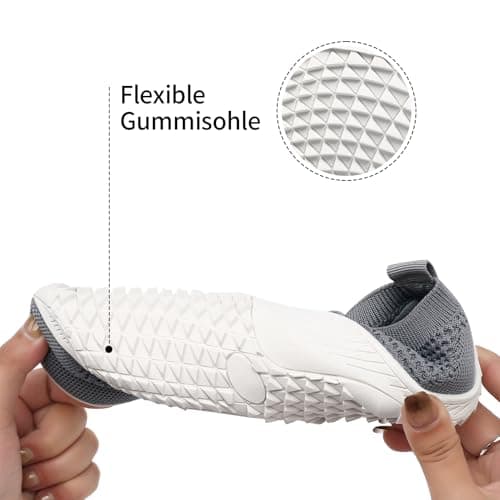Barefoot Shoes Womens Gym Trainers Slip on Trainers Light Grey Size 6 — view 5
