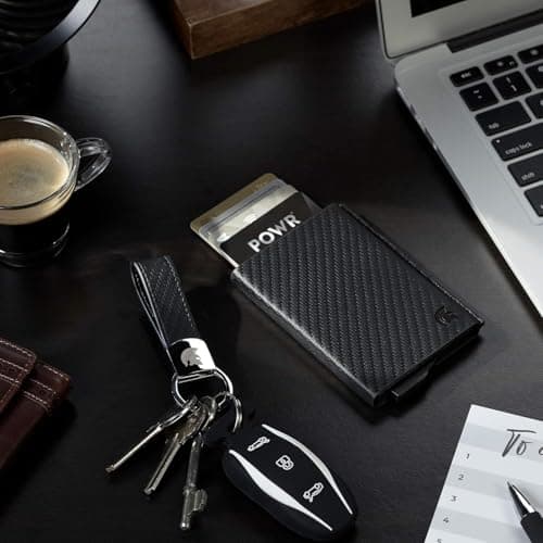 POWR Carbon Fibre Metal Card Holder - RFID Card Holder Wallet — view 5