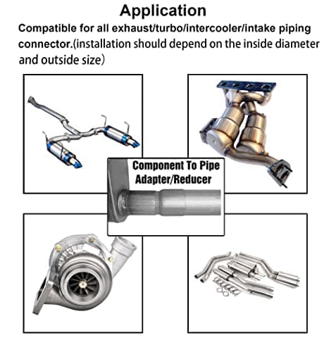 Atokrtact 51-63MM Exhaust Pipe Reducer Adapter 304 Stainless Steel for Universal Car Connector (51-63MM) — view 6