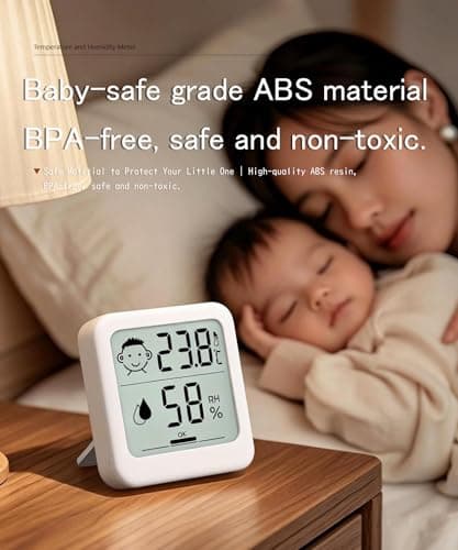 Digital Hygrometer Baby Room Thermometer Indoor Reptile(2 Pack White AAA — view 3