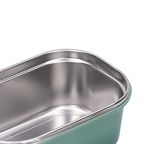 Tiiyee 1.2L Stainless Steel Double Layer Bento Box, Leakproof w Spoon Green — view 6