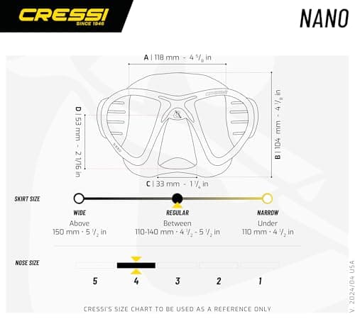 Cressi Nano Mask Diving Masks - Silver/Black, Uni — view 5