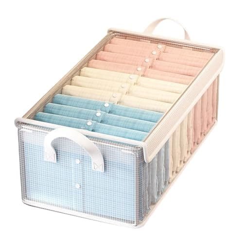 Clothes Storage Boxes - Clothes Storage Bins | Transparent Organizer With Lid | Stackable Multi-Functional Space-Saving Container For Bedroom Closet, Travel Packing, Moving & Household Storagee