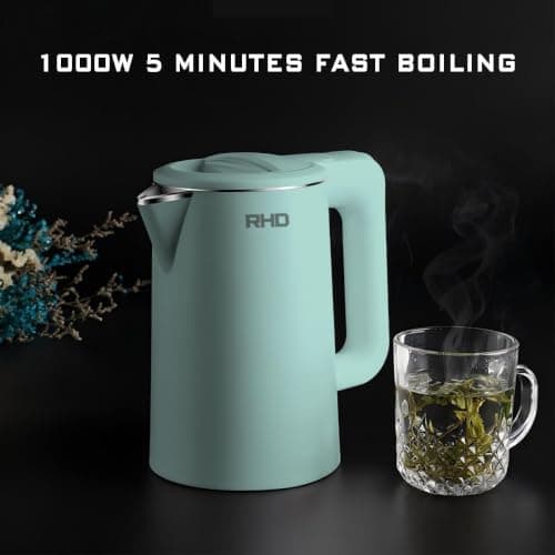 0.8l Small Electric Kettle For Boiling Water, Stainless Steel Travel Kettle, 1000w Fast Boil Teapot, Boil-Dry Protection, Auto Shut-Off, Perfect For Travel Boiling, Coffee, Tea (Green) — view 6