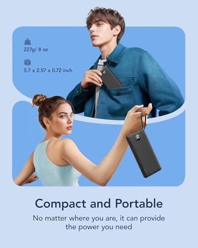 VRURC 10000mAh Power Bank With Built-in 4 Cables, Slim Portable Charger — view 5