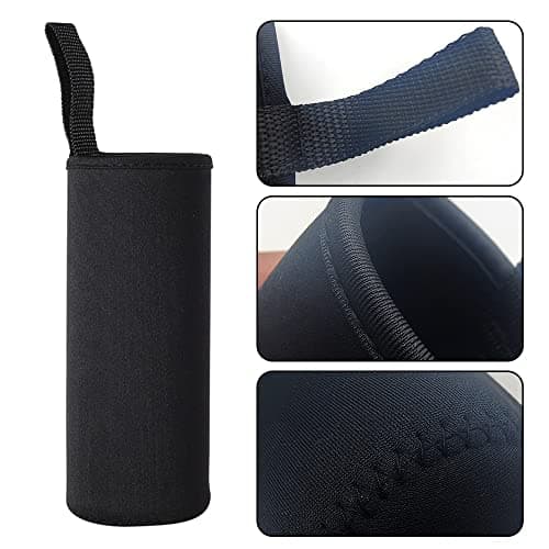 Water Bottle Sleeve Neoprene Pouch for Outdoor Hiking Travel (550ml, Black) — view 3
