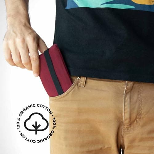 Organic Cotton Pouch Bag Case for Rolling Tobacco and Accessories - Versatile Purse Travel Storage Carrying Holder Organizer (Maroon) — view 5