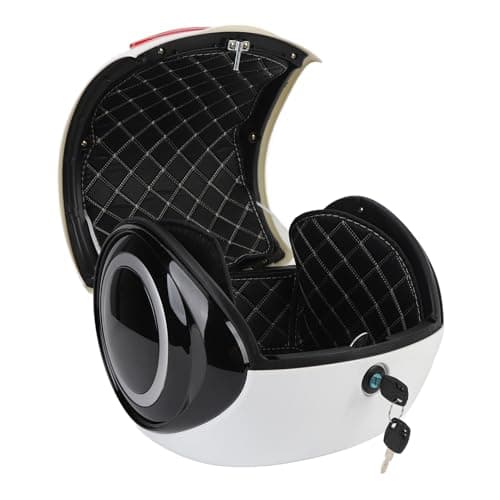 Yosoo Health Gear Top Box 32L ABS Motorcycle Top Case with Water Dust Proof Storage Removable Washable Lining and Backrest for Motorcycles Scooters Electric Bikes Commuting Travel (White)