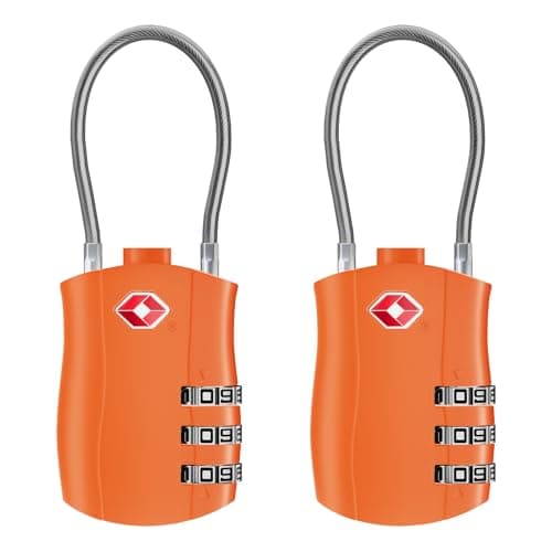 NAGE TSA Approved Luggage Locks 3-Digit (Orange, 2P)