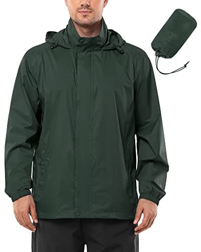 Outdoor Ventures Men's Waterproof Jackets Lightweight Windproof Raincoat