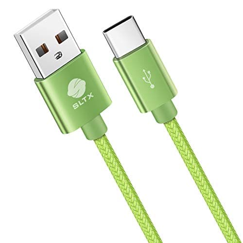 SLTX UK 3 Pin Plug USB Mains Charger Adapter, 1AMP 1000mAh Travel USB Charger +Type C USB Cable 1M,Triple Braided Nylon USB-C Charger Compatible for Galaxy S9/S8+/S8, Note 8, Sony XZ, Nintendo Switch — view 4