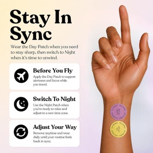 Selformed | Jet Set Mode™ Day & Night Jet Lag Aid Support Patches | Travel Wellness for Energy, Sleep, Long Haul Flight Travel | Ginseng, Magnesium, L-Theanine & Ashwagandha | 30 Vegan Patches — view 3