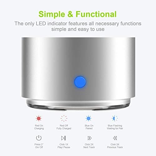EWA A106 Pro IP67 Waterproof Bluetooth Wireless Mini Speaker with Travel Case Packed, 12-Hour Playtime, Small But Loud, Portable for Car Bike Outdoors Shower(Silver) — view 5