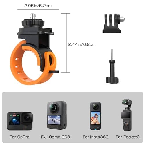 Quick Release Camera 360 Strap Mount Flexible Wrap Band for Go Pro Hero, Pocket 4/3, Insta360, Akaso Action Cameras, Non-Slip for Bike Motorcycle Handlebar Treadmill Stroller Roll Bar Ski Pole Tube — view 6