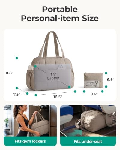 BAGSMART Women's 20L Travel Bag Weekend Overnight Gym Duffle Set — view 3