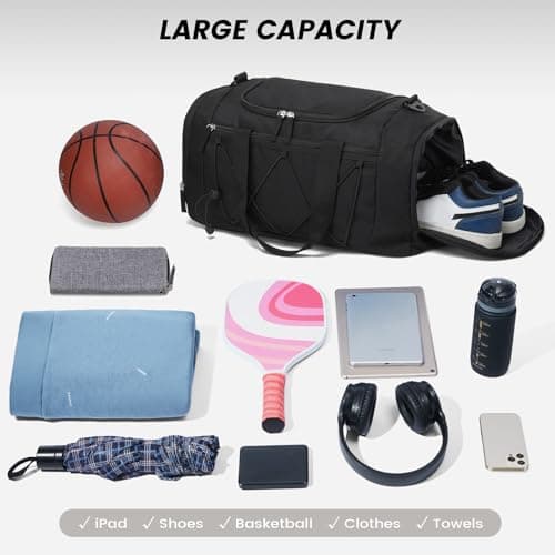 Vorspack 18 Inches Gym Bag for Men, Duffel Bag with Shoe Compartment — view 6