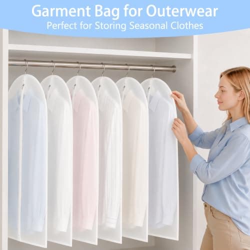 Sevenpers 6 Pack Suit Bags Garment Bags 60x100cm 60x120cm White — view 3