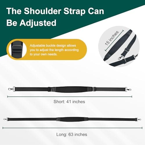 HAVANSIDY Adjustable Strap Compatible with Anker SOLIX C300 and C300 DC Neoprene Padding and Double with Metal Swivel Buckles for Power Stations - Black (41"- 63") — view 2