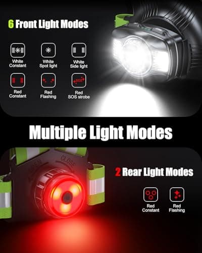 Babacom Running Lights for Runners, 500LM Chest Light with Rear Light — view 4