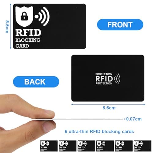 DiULi RFID/NFC Blocking Card 6 Pack, Ultra Thin Credit Card Protector for Wallets, Anti-Theft NFC Blocker for Contactless Debit Cards, Bank Card Protection for Wallets, Identity Document,Passport etc — view 2