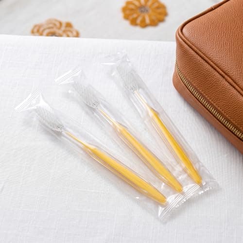 Disposable Toothbrushes Multipack, 50 Pack Toothbrush Multipack Set, Yellow — view 6